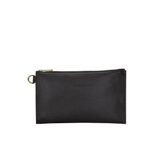 Pouches & Cases Longchamp Pouch Cuero Negras | 648051WJP