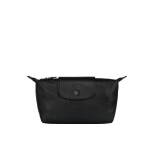 Pouches & Cases Longchamp Pouch Cuero Negras | 893427LSX