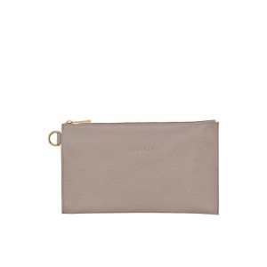 Pouches & Cases Longchamp Pouch Turtledove Cuero Gris | 037426SNO