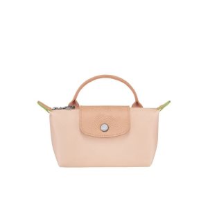Pouches & Cases Longchamp Pouch With Flowers Recycled canvas Rosas Claro | 701839WKM