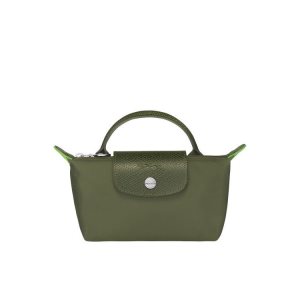 Pouches & Cases Longchamp Pouch With Forest Recycled canvas Verde | 138794XJO