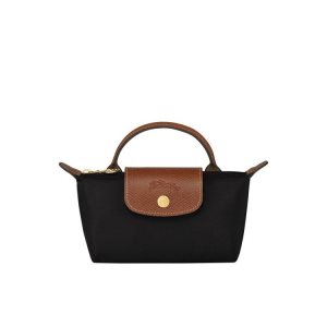Pouches & Cases Longchamp Pouch With Recycled canvas Negras | 028513HSU