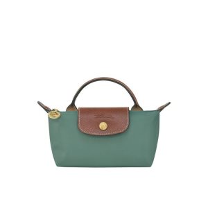 Pouches & Cases Longchamp Pouch With Recycled canvas Gris Verde | 285349GEH