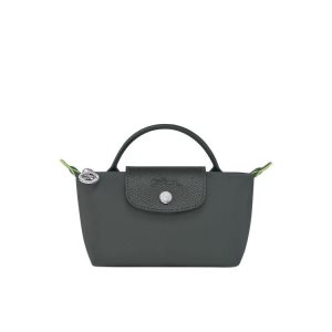 Pouches & Cases Longchamp Pouch With Recycled canvas Gris Oscuro | 582916WNQ