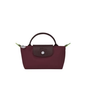 Pouches & Cases Longchamp Pouch With Recycled canvas Burdeos | 726981OSQ