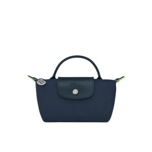 Pouches & Cases Longchamp Pouch With Recycled canvas Azul Marino | 902547VBL