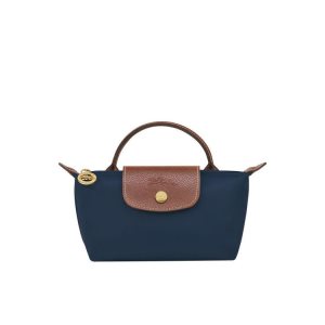 Pouches & Cases Longchamp Pouch With Recycled canvas Azul Marino | 975342PFG