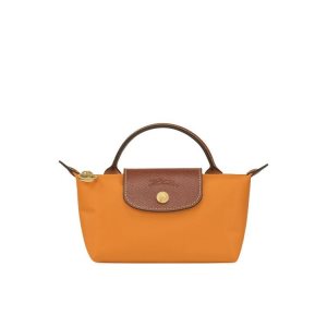 Pouches & Cases Longchamp Pouch With Saffron Recycled canvas Naranjas | 026739TPZ