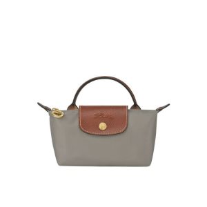 Pouches & Cases Longchamp Pouch With Turtledove Recycled canvas Gris | 135069HDY