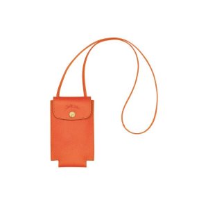 Pouches & Cases Longchamp With Encaje Cuero Naranjas | 194826VPA