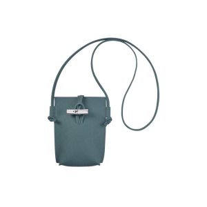 Pouches & Cases Longchamp With Encaje Thistle Cuero Azules | 015649CXI