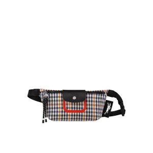 Riñonera Longchamp Lona Azul Marino Marrones | 627415MEZ