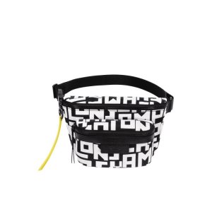Riñonera Longchamp M Lona Negras Blancas | 640193BYM