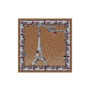 Silk Scarves Longchamp Scarf 50 Hazelnut Silk Beige | 573841SCO