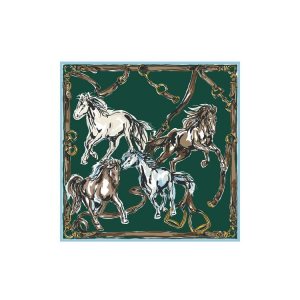Silk Scarves Longchamp Scarf 90 Silk Verde | 139420IZR