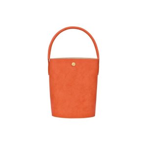 Top-handle Bags Longchamp Bucket Cuero Naranjas | 492537UYO