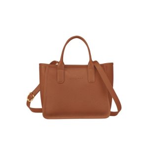Top-handle Bags Longchamp Caramel Cuero Marrones | 702956JKT