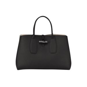 Top-handle Bags Longchamp L Cuero Negras | 860573IOP