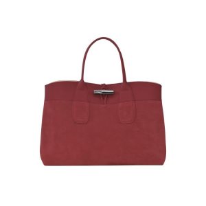 Top-handle Bags Longchamp L Cuero Rojas | 281493OSE