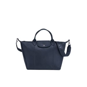 Top-handle Bags Longchamp M Cuero Azul Marino | 398271QEF