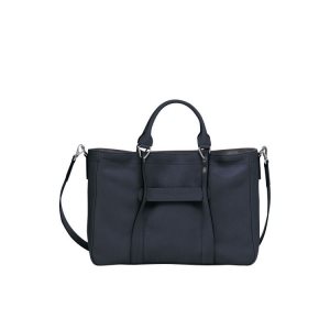 Top-handle Bags Longchamp M Cuero Azules | 391278BAT