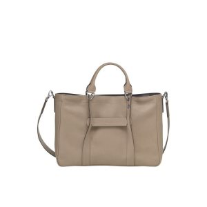 Top-handle Bags Longchamp M Cuero Marrones | 407312TUZ