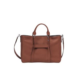 Top-handle Bags Longchamp M Cuero Marrones | 467150VPH