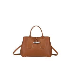 Top-handle Bags Longchamp M Cuero Marrones | 685342UKF