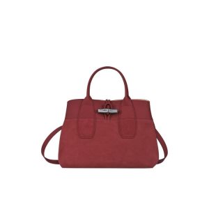 Top-handle Bags Longchamp M Cuero Rojas | 594601BQR