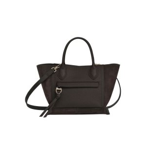 Top-handle Bags Longchamp M Ebony Cuero Cafe | 476203OCU