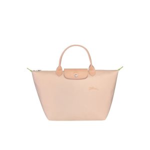 Top-handle Bags Longchamp M Flowers Recycled canvas Rosas Claro | 085421MGN