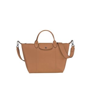 Top-handle Bags Longchamp M Hazelnut Cuero Beige | 507139BVM