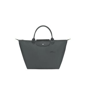Top-handle Bags Longchamp M Recycled canvas Gris Oscuro | 063428MOB