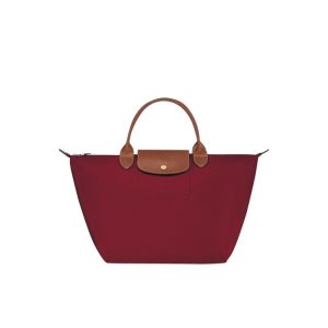 Top-handle Bags Longchamp M Recycled canvas Rojas | 785409KJW