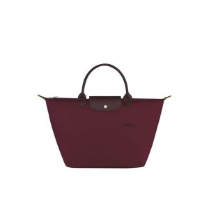 Top-handle Bags Longchamp M Recycled canvas Burdeos | 908652LEA