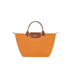 Top-handle Bags Longchamp M Saffron Recycled canvas Naranjas | 970621UCQ