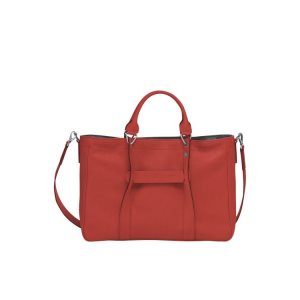 Top-handle Bags Longchamp M Terracotta Cuero Naranjas | 950423RFA