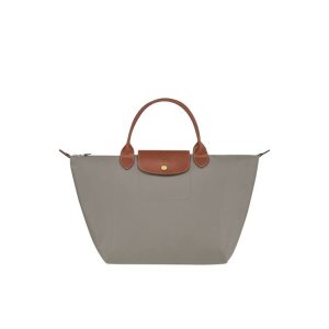 Top-handle Bags Longchamp M Turtledove Recycled canvas Gris | 306975MVL