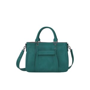 Top-handle Bags Longchamp S Cuero Gris Verde | 047512RGD