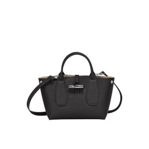 Top-handle Bags Longchamp S Cuero Negras | 674389NFX