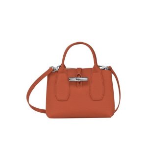 Top-handle Bags Longchamp S Cuero Rojas Oscuro | 134068QXF