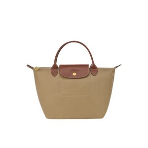 Top-handle Bags Longchamp S Desert Recycled canvas Kaki | 865724IML