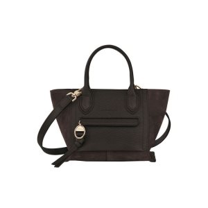 Top-handle Bags Longchamp S Ebony Cuero Cafe | 234091GJB
