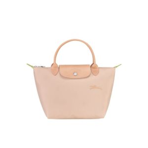 Top-handle Bags Longchamp S Flowers Recycled canvas Rosas Claro | 968253MLW