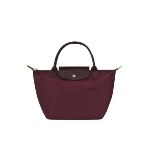 Top-handle Bags Longchamp S Recycled canvas Burdeos | 210536JQE