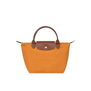 Top-handle Bags Longchamp S Saffron Recycled canvas Naranjas | 417623EZS