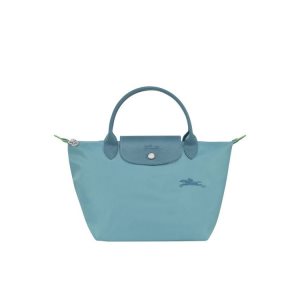 Top-handle Bags Longchamp S Thunderstorm Recycled canvas Azules | 630572HAZ