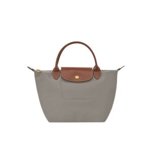 Top-handle Bags Longchamp S Turtledove Recycled canvas Gris | 869371JPK