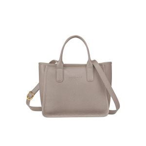 Top-handle Bags Longchamp Turtledove Cuero Gris | 850213IBL