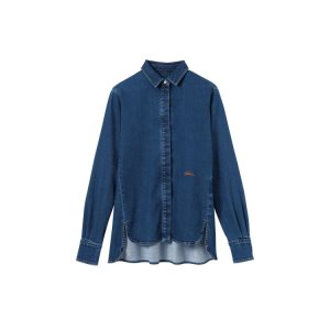 Tops & Blouses Longchamp Shirt Algodon Azules | 219057BAJ